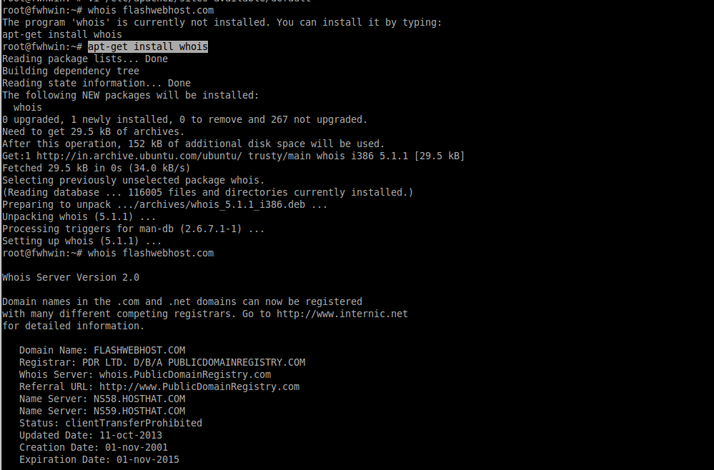 How to use the Whois command on Linux to see domain information on