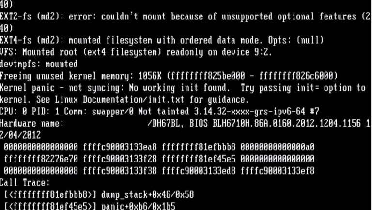 Linux kernel panic not syncing что делать