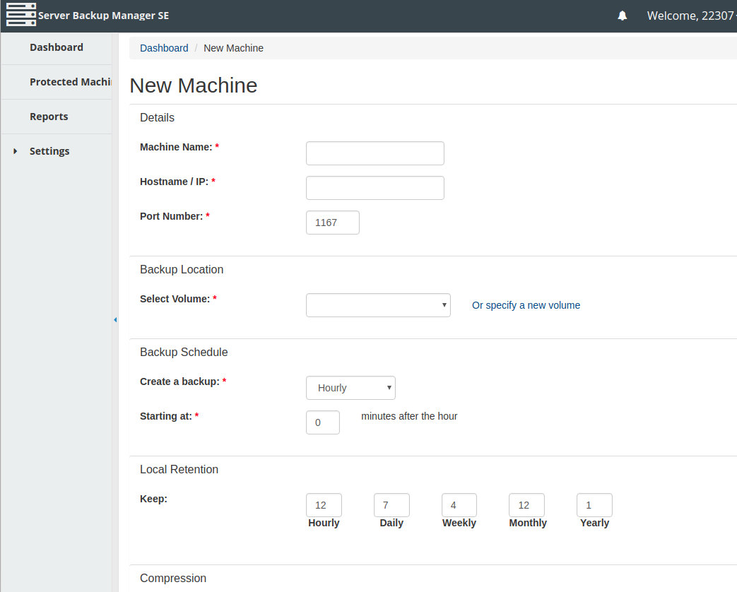 r1soft backup manager new server