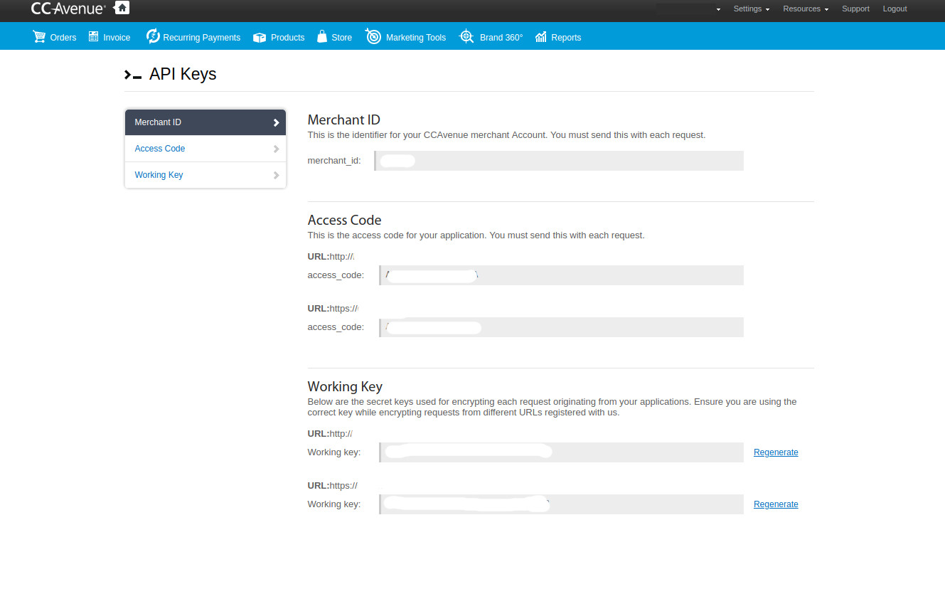 ccavanue API Key