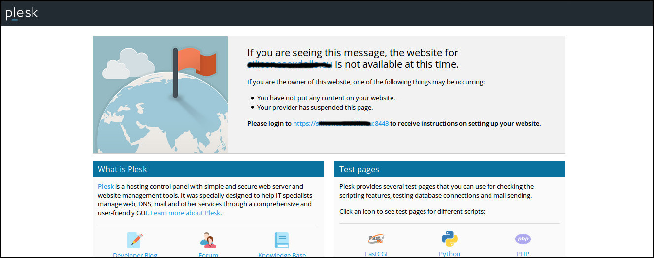 using pleskwebcomfig file to fix loading defaultaspx