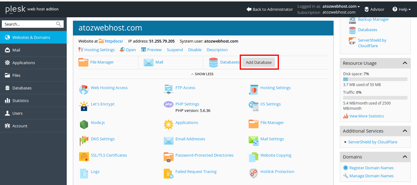 update mysql media temple plesk