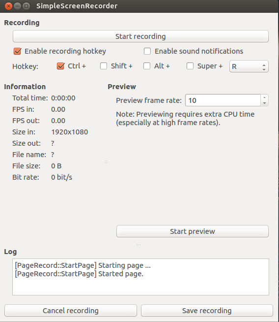 ubuntu simple recorder