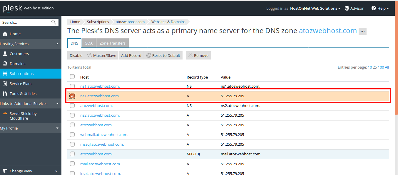 using plesk dns with godaddy