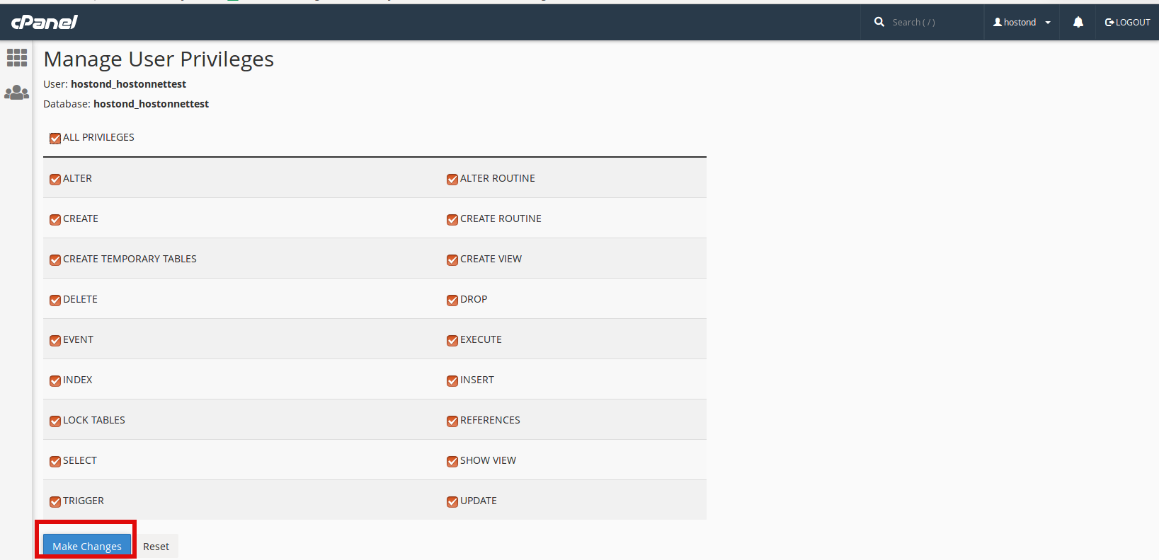 cpanel download sql database