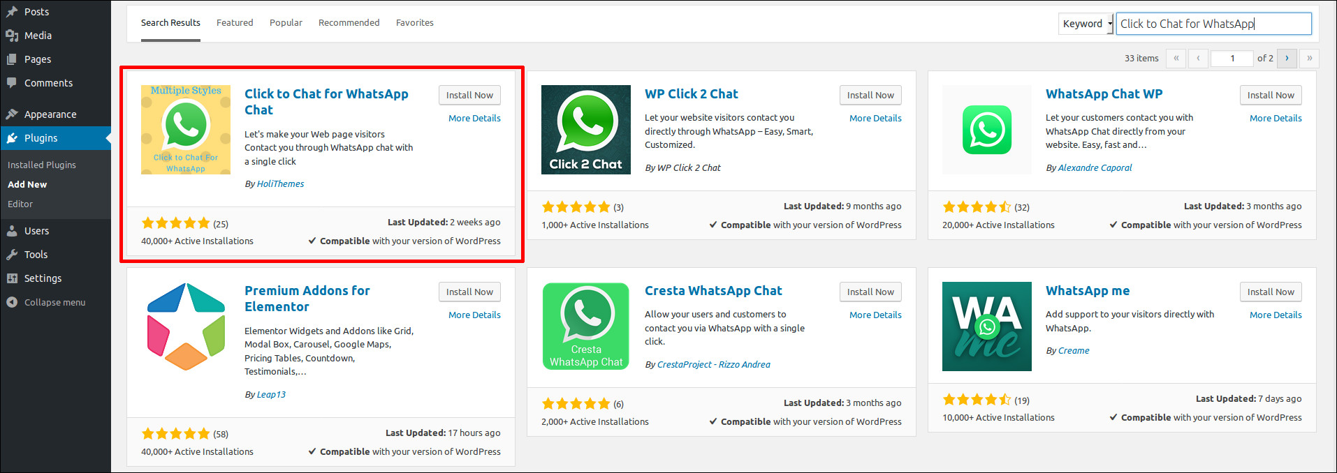 Plugin store whatsapp wordpress